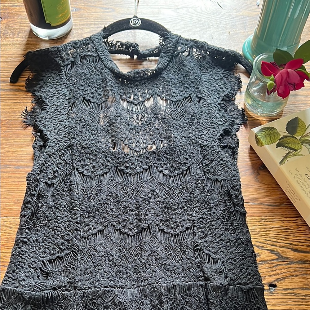 Free People Black Lace Sleeveless backless dress